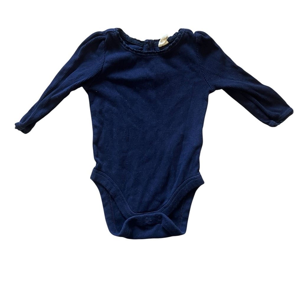 Baby Gap Navy Blue Ribbed Bodysuit | 3-6M